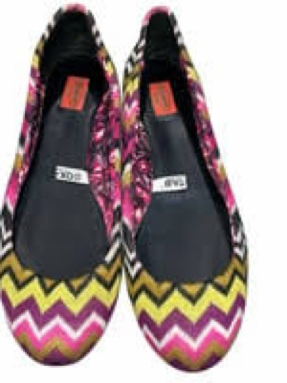 Missoni Zigzag Ballet Flats in Pink, Yellow & Black